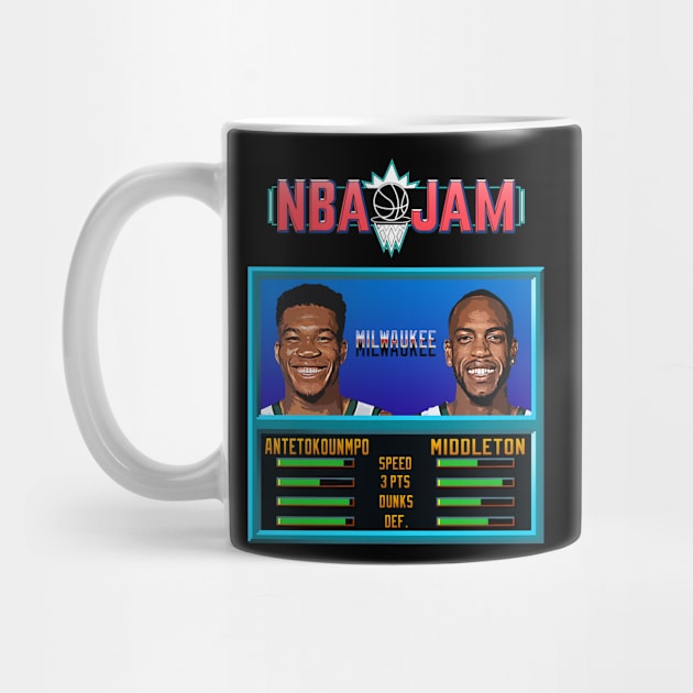 NBA JAM - Milwaukee Basketball by Buff Geeks Art